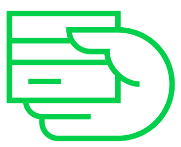 Ein Symbol für die Ausgabe einer Kreditkarte, welches die von microm für verschiedene geografische Ebenen angebotenen Kaufkraftdaten symbolisiert.